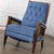 Mid to Late 20th Century Neoclassic Reclining Armchair Blue Chenille Fabric by Burris Industries For Sale - Image 6 of 18