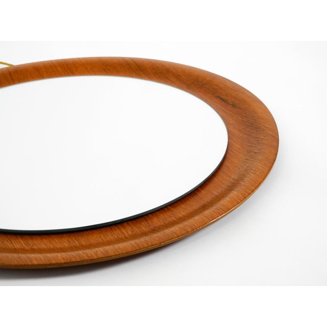 Mid-Century Modern Round Teak Wall Mirror by Ary Fanerprodukter Nybro, Sweden, 1960s For Sale - Image 4 of 13