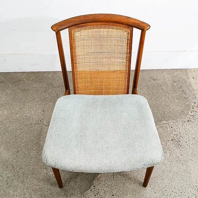 1960s Mid Century Danish Modern Lounge Chair Folke Ohlsson Dux Sweden Cane Back Walnut For Sale - Image 5 of 11