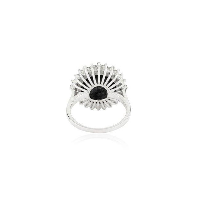 Contemporary 11.55 Carat Black Star & Zircon Halo Statement Ring in 925 Silver Size 7 For Sale - Image 3 of 13