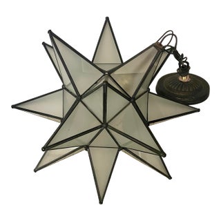 Frosted Glass Moravian Star Pendant Light For Sale