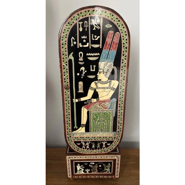 Egyptian Revival 1920s Mother of Pearl Inlay Table Top Jewelry Box For Sale - Image 9 of 12