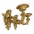 Large Antique Ornate Carved Italian Gilt Wood Cherub Wall Sconce Fixtures - a Pair For Sale