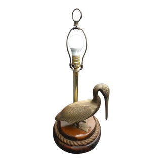 Vintage Mid Century Nautical Theme Brass Duck Lamp For Sale