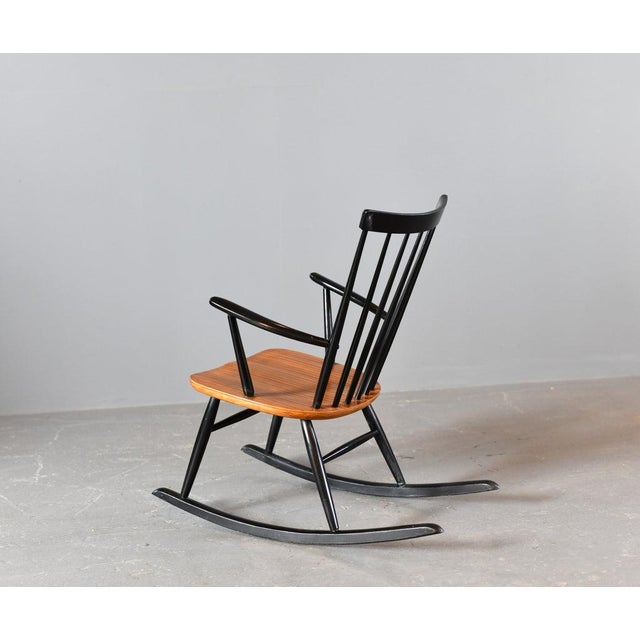1950s Mid-Century Modern Rocking Chair by Ilmari Tapiovaara, 1950s For Sale - Image 5 of 11