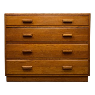 Antique Early 20th Century English Golden Oak Chest of Drawers For Sale