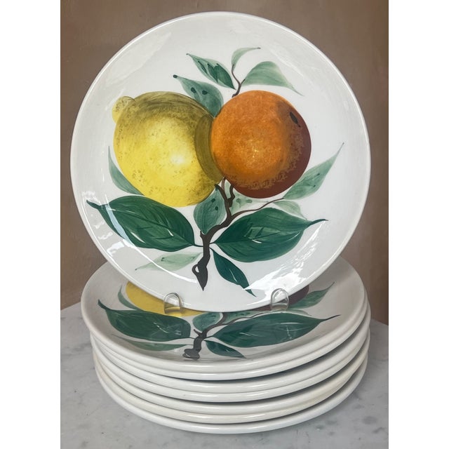 Hand Painted Italian Dinner Plates, C. 1970's For Sale - Image 4 of 8