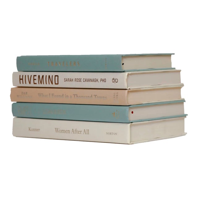 Decorative Books - Sea Glass Book Stack - 5 Blue Books For Sale