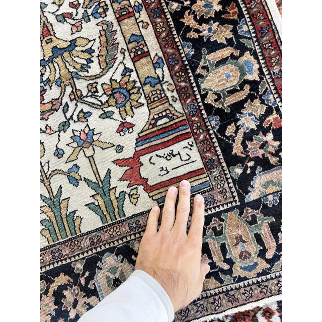 Antique Persian Ferahan Sarouk Blooming Tree of Life Rug, 4.1 x 6.4 For Sale - Image 9 of 13