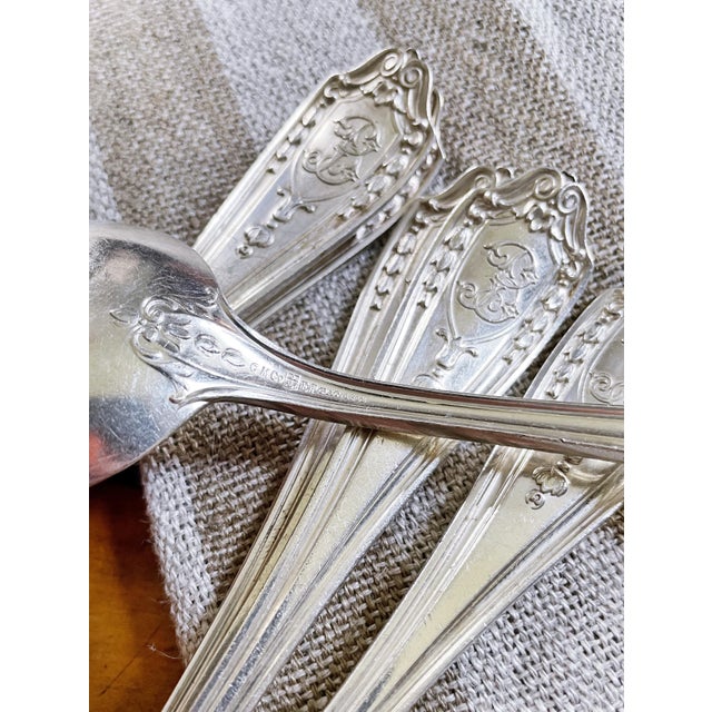 Traditional Set of 6 of Silver Plated Soup Spoons From the Biltmore Hotel Providence, 1940s For Sale - Image 3 of 5