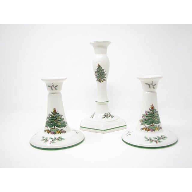 Vintage Spode Christmas Tree Candle Holders Set of 3 Chairish