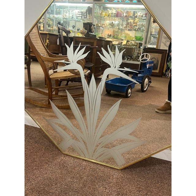 Windsor Art 1980's Etched Glass Mirrors Robert Slimbach Palm Beach Regency For Sale - Image 6 of 12