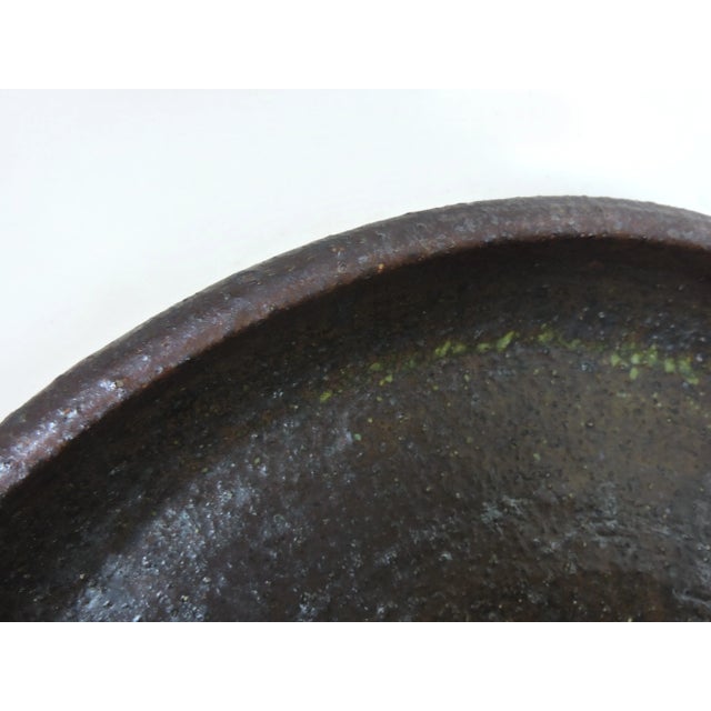 Brown 1960s Raija Tuumi Large Ceramic Platter for Arabia Finland For Sale - Image 8 of 12