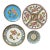 19th Century Famille Rose Bone China Dessert Plates – Bok Choy Lotus Medallion Chinoiserie (Set of 4, 6") For Sale