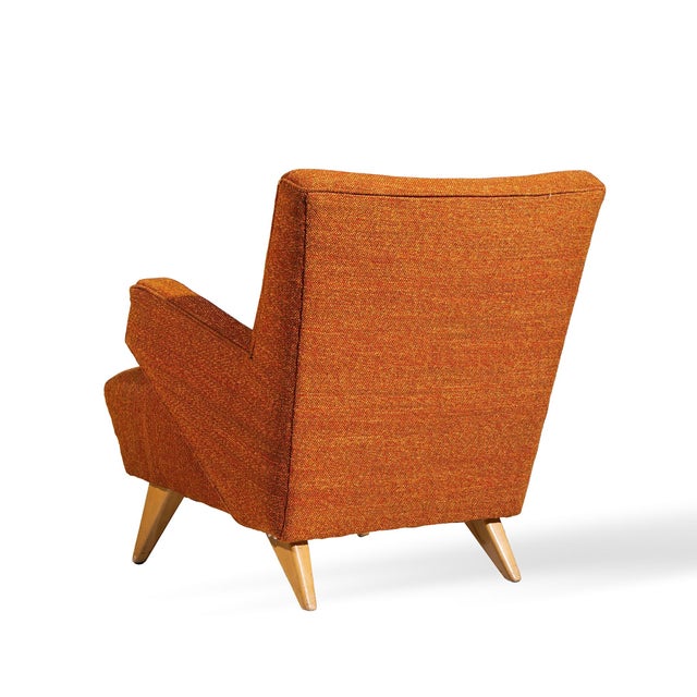 Orange Jens Risom for Knoll Mid Century Lounge Chairs - Pair For Sale - Image 8 of 12