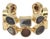 Gold Plated Two Row Cuff Bracelet With Agate Stones, 1990's For Sale