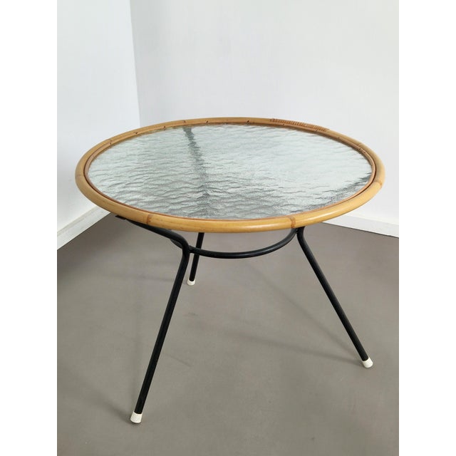 Wood Vintage Rattan Side Table attributed to Rohé Noordwolde, 1960s For Sale - Image 7 of 10