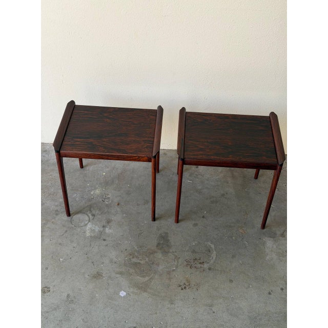 1960s Vintage Danish Rosewood Nightstands by Heltborg Møbler – Mid Century Modern Side Tables For Sale - Image 5 of 11