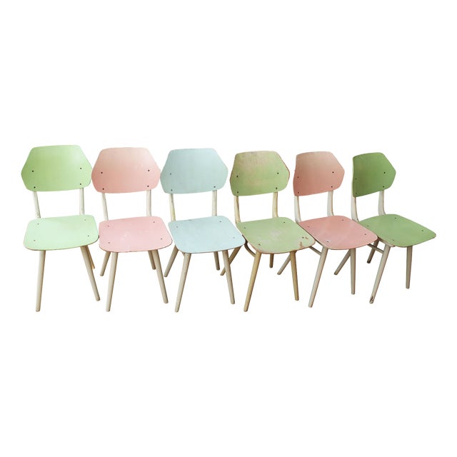Mid-Century Modern Dining Chairs from TON, Czechoslovakia, 1964, Set of 6 For Sale