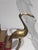 A Pair of Vintage Solid Brass Crane Figurines Standing Gracefully on Round Bases With a Warm, Aged Patina. For Sale - Image 4 of 12