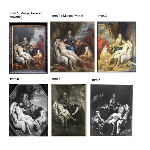 Follower of Anthoon Van Dyck, Lamentation of Christ, 1720, Oil on Canvas, Framed For Sale - Image 12 of 14