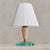 Mid-Century Modern Italian Ivory Lacquered Metal + Glass Table Lamp with String Shade, 1950s For Sale - Image 3 of 7