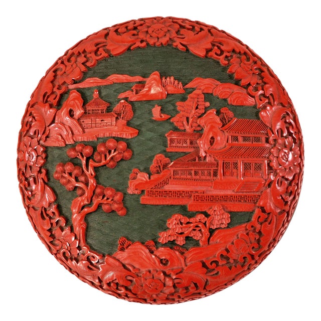 Large Domed Chinese Cinnabar Box For Sale