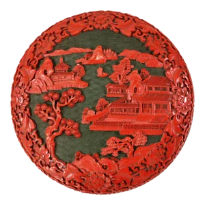 Large Domed Chinese Cinnabar Box