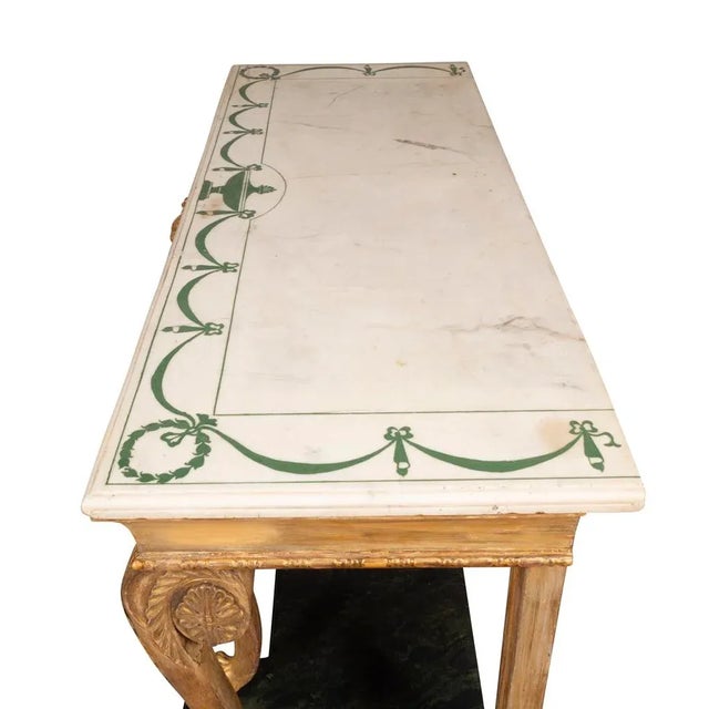 Irish Regency Giltwood and Faux Painted Console Table For Sale - Image 9 of 12