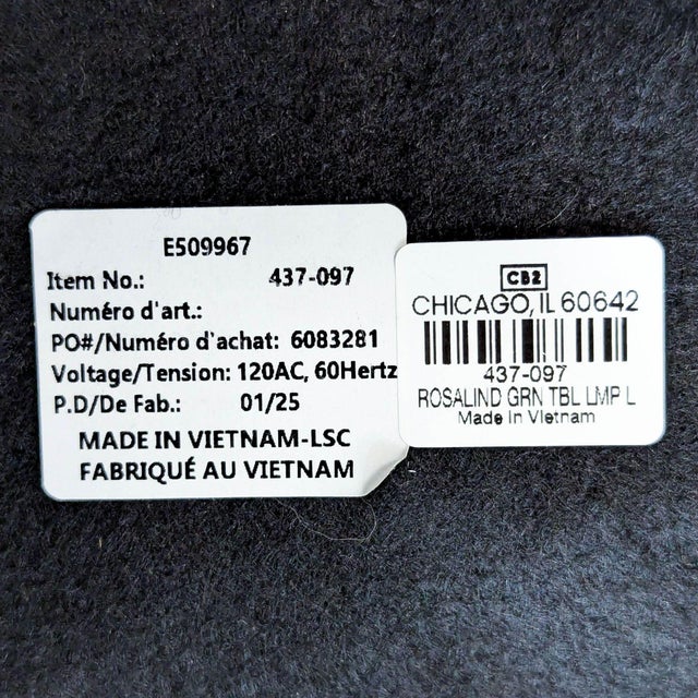 Green Cb2 Rosalind Modern Table Lamp With White Shade and Green Gradient Base For Sale - Image 8 of 9