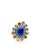 Royal Blue Bochic “Orient” Vintage Rose Cut Diamond & Tanzanite Ring Set 18K Gold & Silver For Sale - Image 8 of 11