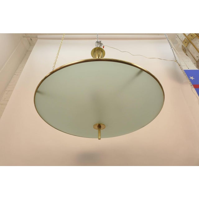 Fontana Arte Etched Glass Chandelier in the style of Pietro Chiesa for Fontana Arte - a Pair For Sale - Image 4 of 10