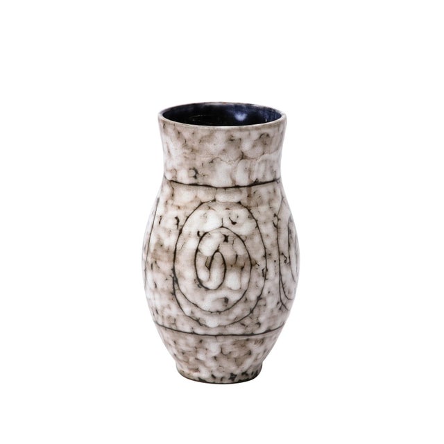 Mid-Century Modernist White and Earth Toned Ceramic Vase With Coiled Motif For Sale - Image 13 of 13