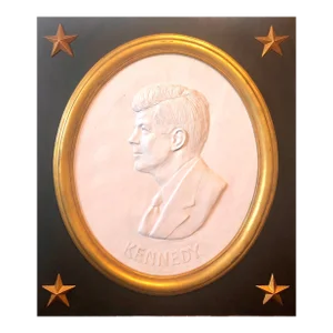 Mid 20th Century David Adickes David Pryor Adickes John F Kennedy Bas Relief Painted Sculpture