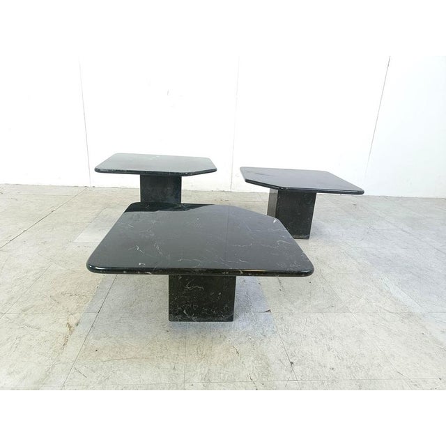 Vintage Marble Nesting Tables, 1970s, Set of 3 For Sale - Image 4 of 12