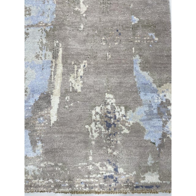 Contemporary 8x10 Clara Stylish Gray Abstract Hand Knotted Wool Rug For Sale - Image 3 of 5