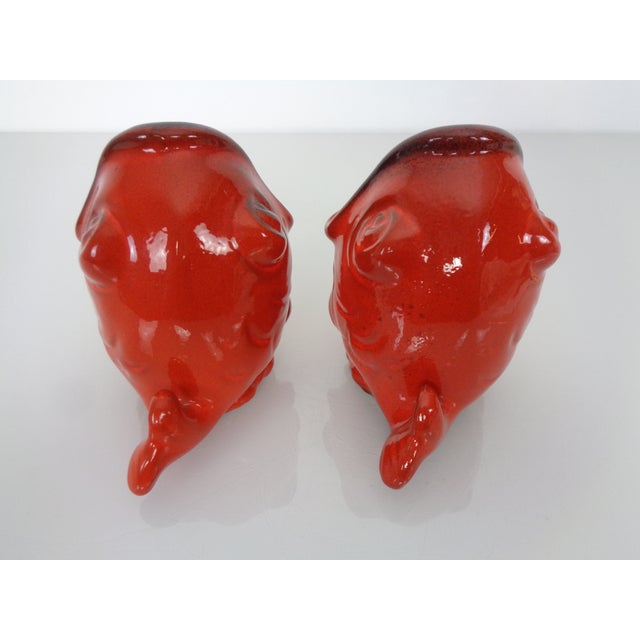 Red Ceramic Fish Ashtrays, Germany, 1970s, Set of 2 For Sale - Image 10 of 14