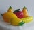 Mid-Century Italian Handblown Art Glass Fruit & Vintage Ceramic Pedestal Compote Centerpiece Set - 7 Pieces For Sale - Image 4 of 11