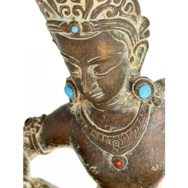 Late 19th Century Late 19th Century Nepalese Copper Alloy Bodhisattva For Sale - Image 5 of 5