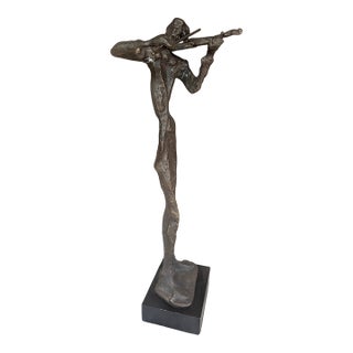 Vintage Brutalist Diego Giacometti Style Bronze Figurine For Sale