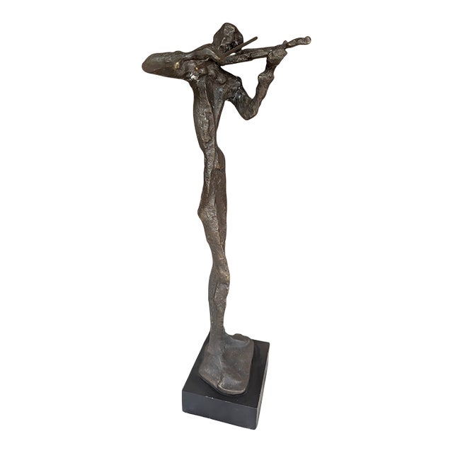 Vintage Brutalist Diego Giacometti Style Bronze Figurine For Sale