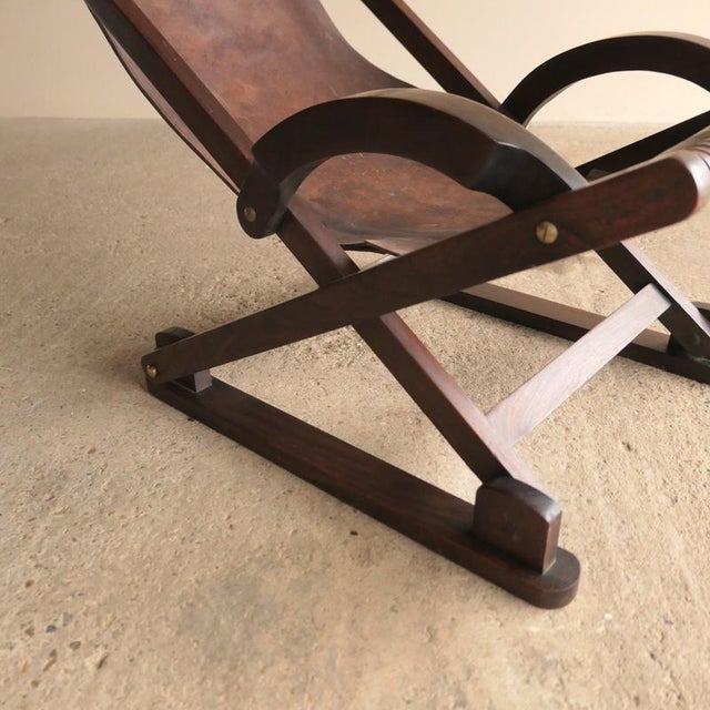 Vintage Sling Chair in Leather For Sale - Image 10 of 11