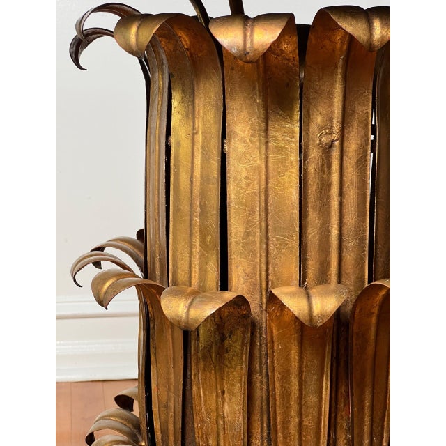 Metal Italian Gilt Metal Hollywood Regency Side, Drinks Table With Marble Top, 1960s For Sale - Image 7 of 10