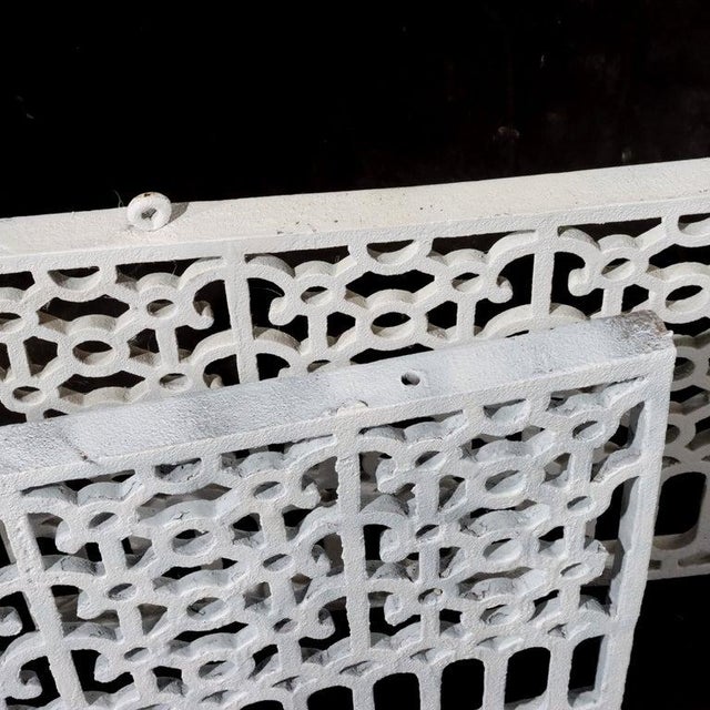 1900 - 1909 Pair of Antique Cast Iron Grates C1900 For Sale - Image 5 of 7