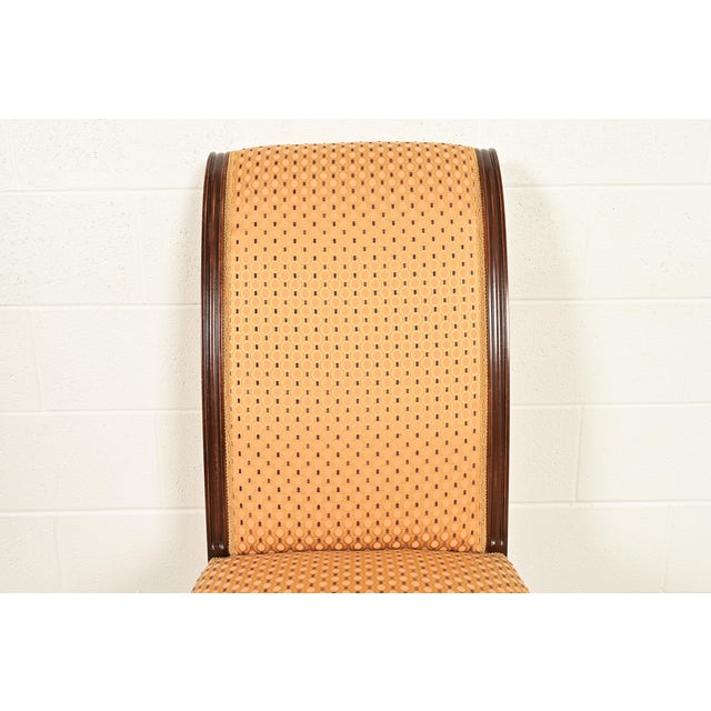 Baker Furniture Style Regency Carved Mahogany and Gold Gilt Dining Chairs, Set of Six For Sale In South Bend - Image 6 of 12