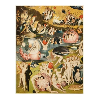 1955 After Bosch "The Garden of Worldly Delights" (Detail of Central Panel), Vintage Full-Color Print For Sale