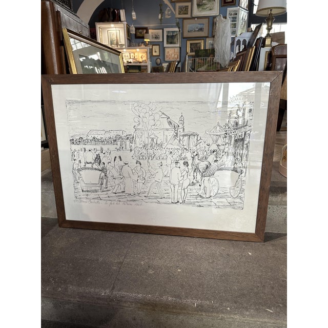 Black Mario Cortiello, La festa del patrono, 1960s, Lithograph For Sale - Image 8 of 11