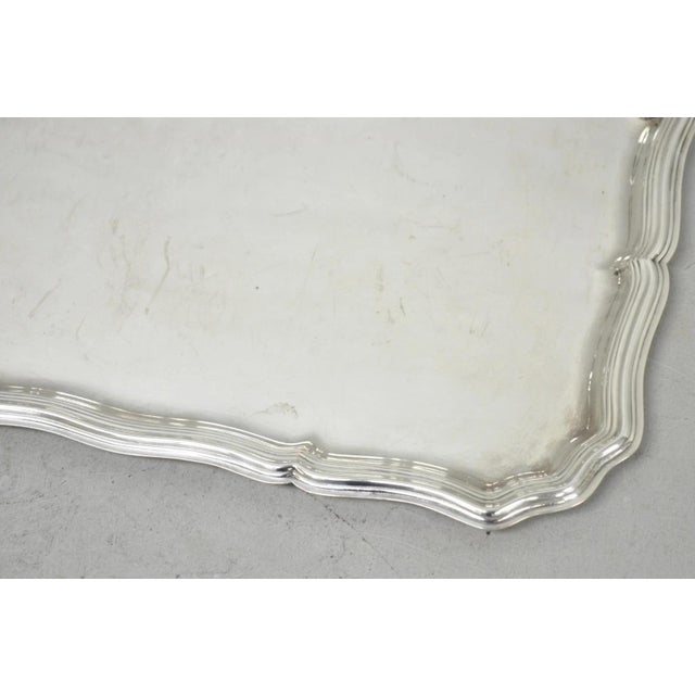 Vintage English Edwardian Silver Plated Scalloped Small Bar Trinket Dish Tray For Sale - Image 10 of 14