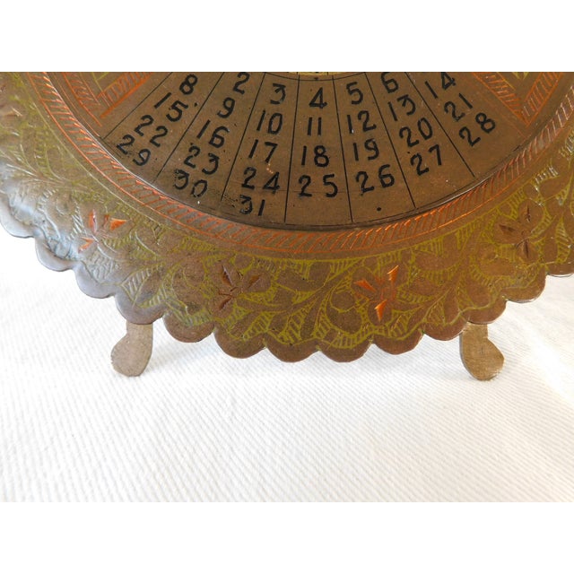 Mid 20th Century Vintage Mid-Century Brass 100 Year Astrological Zodiac Calendar For Sale - Image 5 of 9