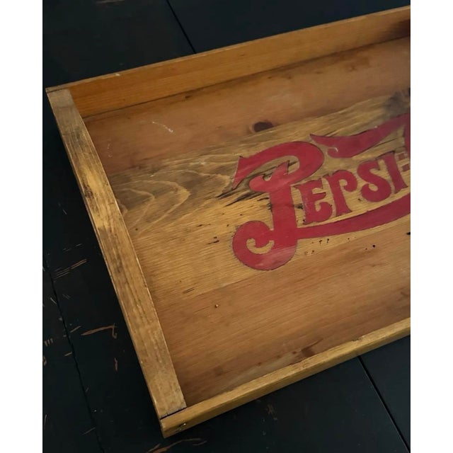 Pepsi-Cola Soda Company Vintage Pepsi-Cola Wooden Serving Tray, Hand-Painted Americana Advertising Piece, Fourth of July, Independence Day For Sale - Image 4 of 5
